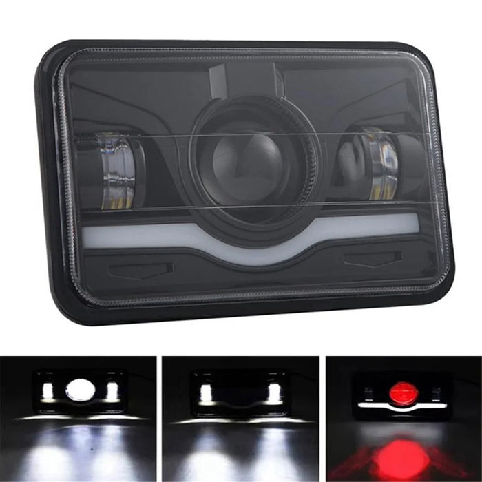 5-Inch 4700LM Car Truck Square LED Headlight Work Light Spotlight with Adapter Cable - 1
