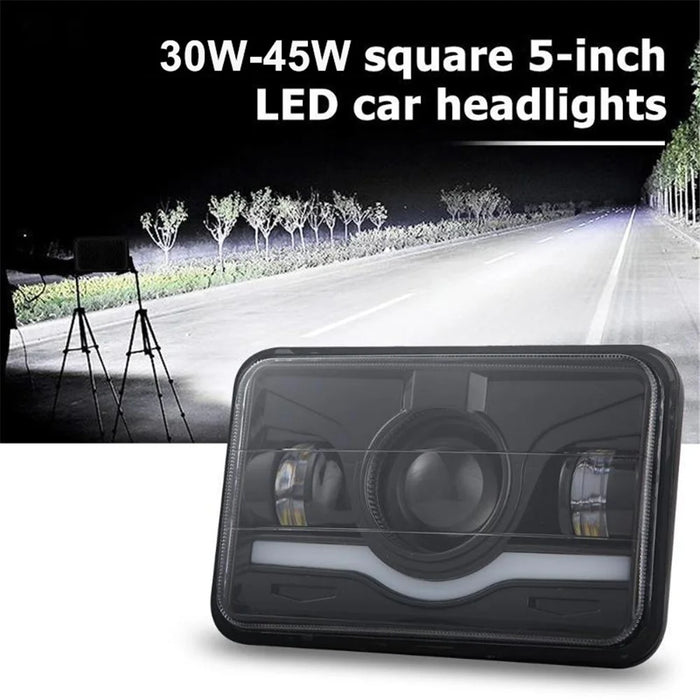 5-Inch 4700LM Car Truck Square LED Headlight Work Light Spotlight with Adapter Cable - 3