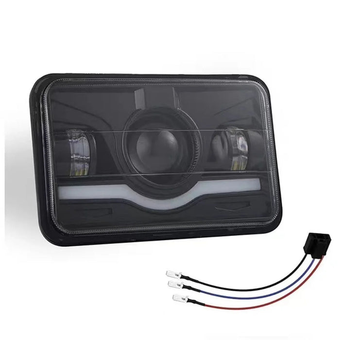 5-Inch 4700LM Car Truck Square LED Headlight Work Light Spotlight with Adapter Cable - 5