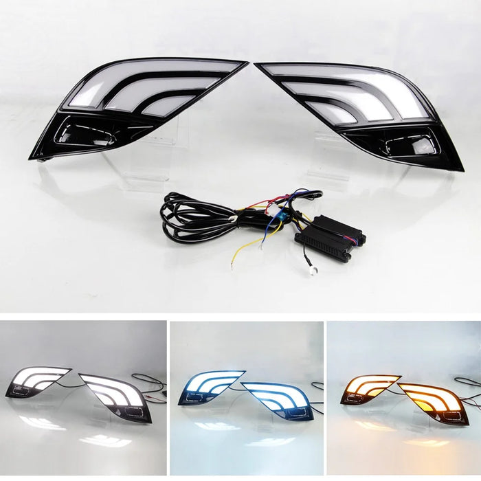 1Pair Daytime Running Light for Toyota Camry 2018 Front Lights 3-Color LED Turn Signal Lamp Car Modified Parts - 3