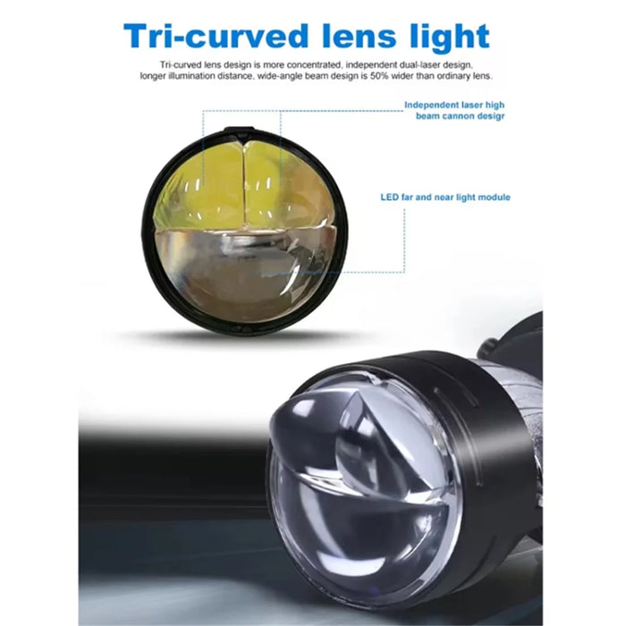 H4 1 Pair High Brightness 12V Car LED Headlight High Beam Low Beam Projector Lamp - 3