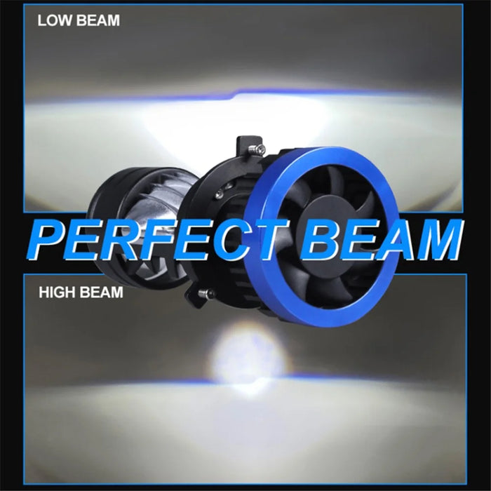 H4 1 Pair High Brightness 12V Car LED Headlight High Beam Low Beam Projector Lamp - 5