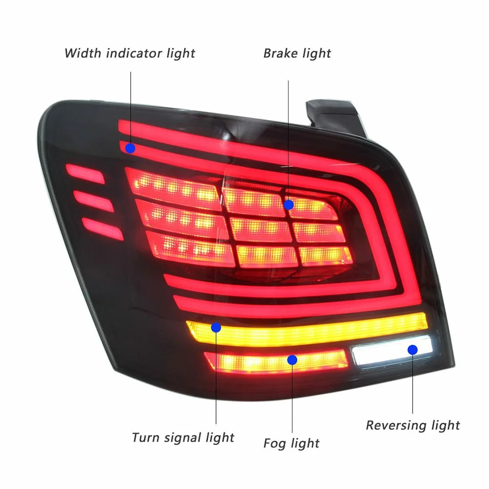 WINAUTO 2Pcs Car LED Taillight for GLK 2007-2015 Multi-function Turn Signal Light - Transparent Black - 6