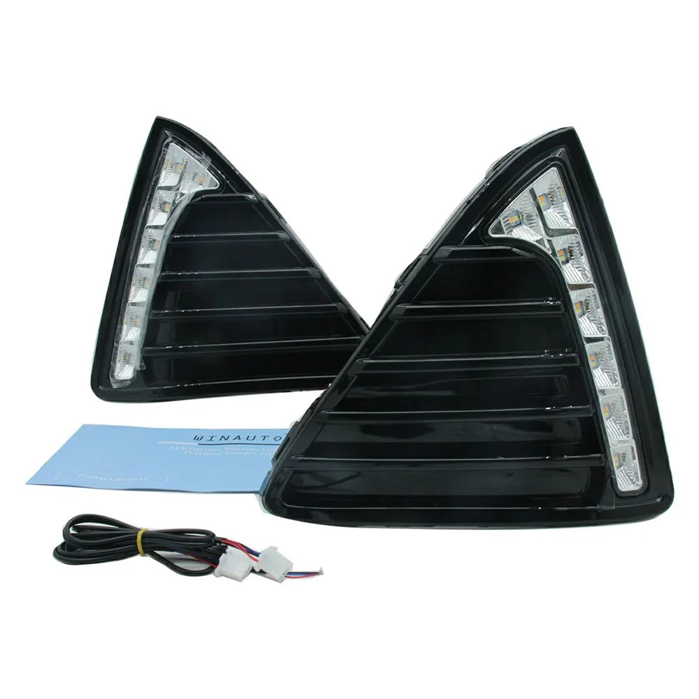WINAUTO 1 Pair For Ford All-New Focus 2012-2014 LED Lamp Daytime Running Light with Yellow Light - 2