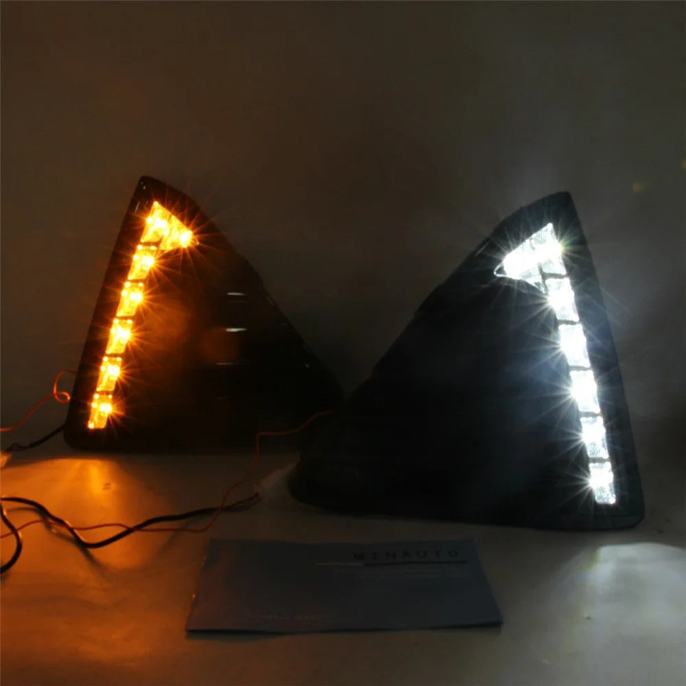 WINAUTO 1 Pair For Ford All-New Focus 2012-2014 LED Lamp Daytime Running Light with Yellow Light - 7