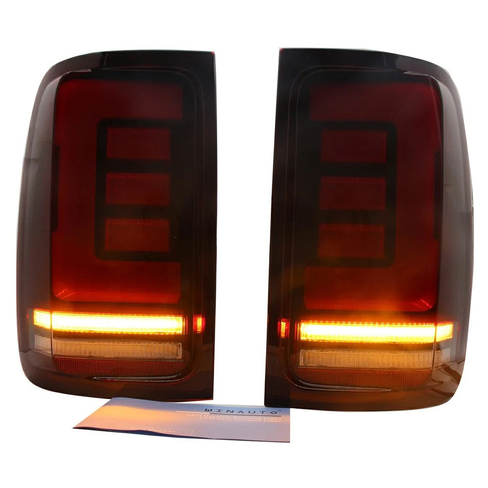 WINAUTO 2Pcs for Amarok 2008-2019 Car LED Tail Lamp Braking Turn Signal Light - Red - 2