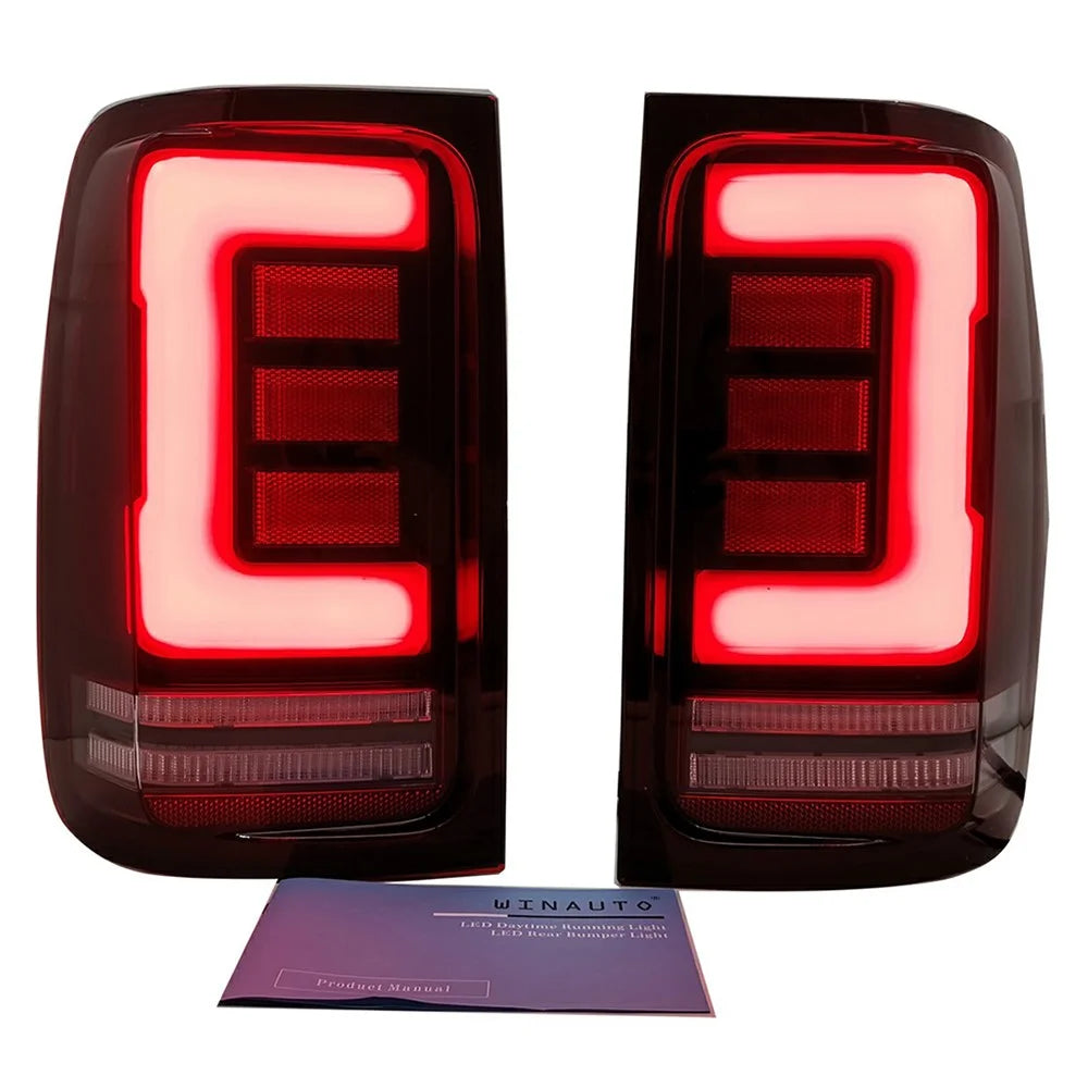 WINAUTO 2Pcs for Amarok 2008-2019 Car LED Tail Lamp Braking Turn Signal Light - Red - 3