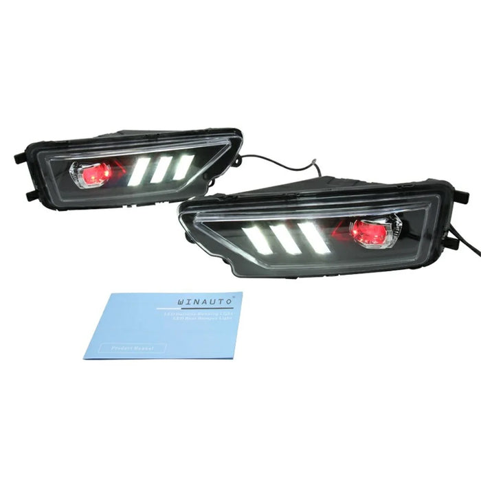 WINAUTO 1 Pair for Amarok 2016-2020 3-Color LED Daytime Running Lights Turn Signal Lamp - 4