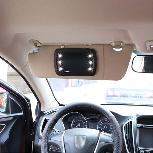 Car Sun Visor Mirror with 6-LED Lights Automobile Makeup Mirror Sunshading Cosmetic Mirror - 1