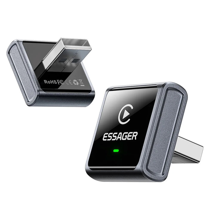 ESSAGER CP027 Wireless CarPlay Adapter Convert Wired to Wireless Auto Dongle for iPhone Android - Black - 1