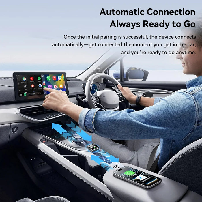 ESSAGER CP027 Wireless CarPlay Adapter Convert Wired to Wireless Auto Dongle for iPhone Android - Black - 6