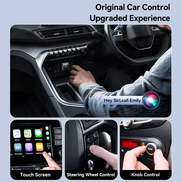 ESSAGER CP027 Wireless CarPlay Adapter Convert Wired to Wireless Auto Dongle for iPhone Android - Black - 7