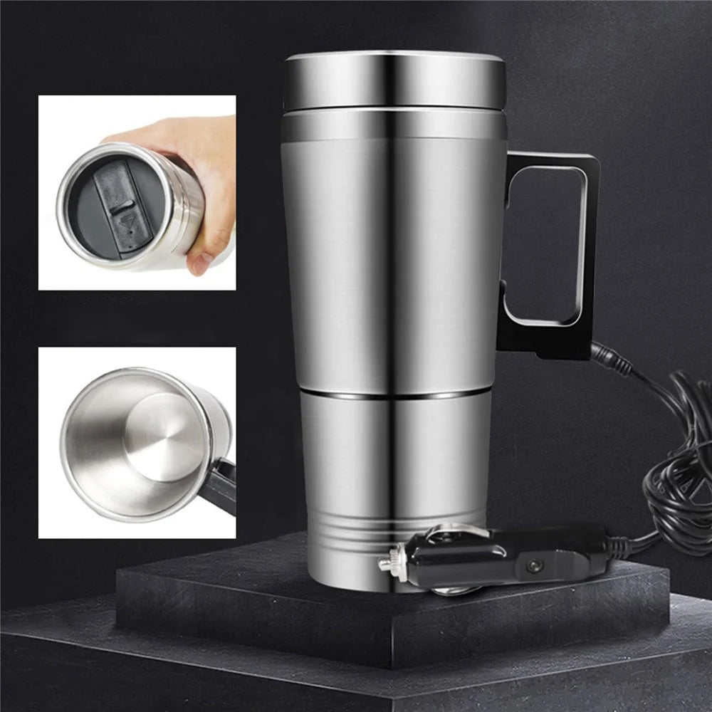 Car Lighter Kettle Boiler Mug Heating Cup Stainless Steel Car Travel Mug for Hot Water Coffee Tea (without FDA Certification) - 24V - 3
