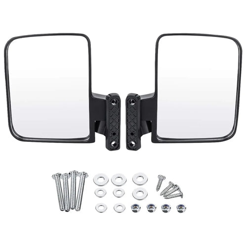 SF-GEF-01 One Pair Golf Cart Side Mirror Rear View Mirror Kit with Installation Screws - 1