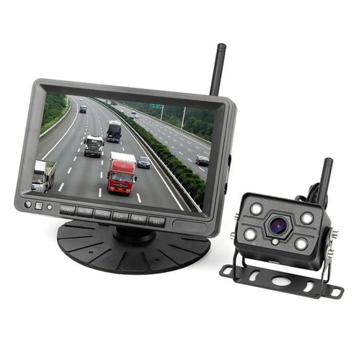 7" Car Monitor Wireless Rearview Blind Spot Reverse Camera Recorder Support Card Loop Recording - 1