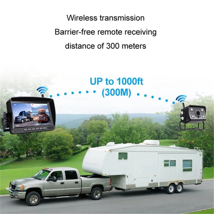 7" Car Monitor Wireless Rearview Blind Spot Reverse Camera Recorder Support Card Loop Recording - 4