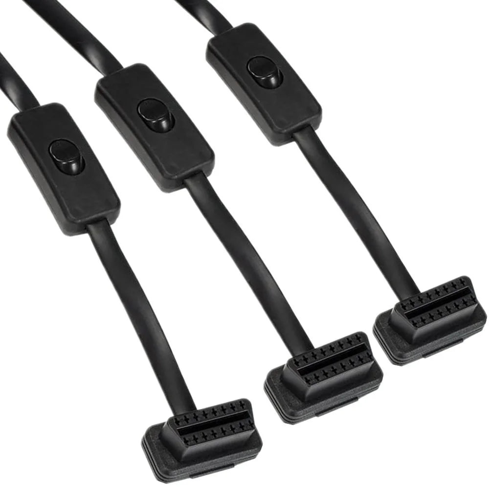 JUNSUNMAY 60cm OBD II 16 Pin Male to 3 Female Extension Cable Car Diagnostic Extender Cord Adapter - 3