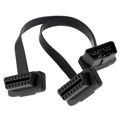 JUNSUNMAY 30cm OBD II 16 Pin Adapter Extension Cable Male to Dual Female Connector Cord - 1