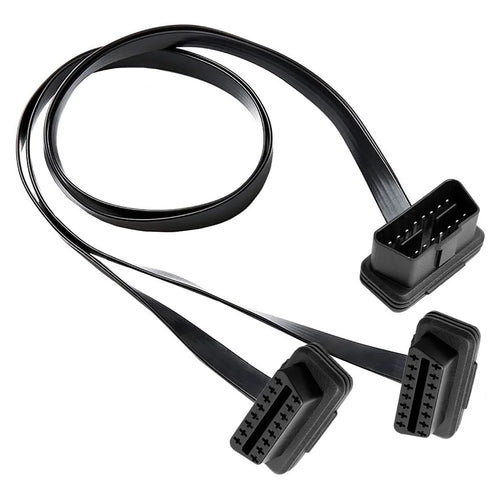 JUNSUNMAY 50cm OBD II 16 Pin Male to Dual Female Connector Cord Splitter Extension Cable - 1