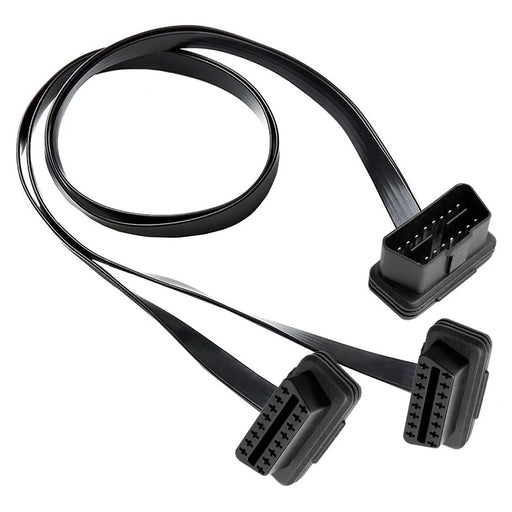 JUNSUNMAY 50cm OBD II 16 Pin Male to Dual Female Connector Cord Splitter Extension Cable - 1