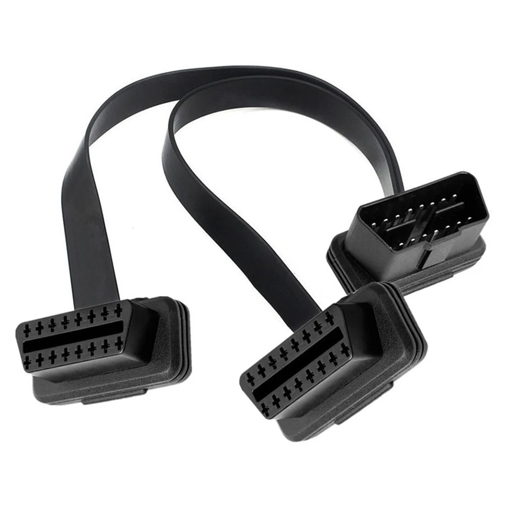 JUNSUNMAY 50cm OBD II 16 Pin Male to Dual Female Connector Cord Splitter Extension Cable - 4