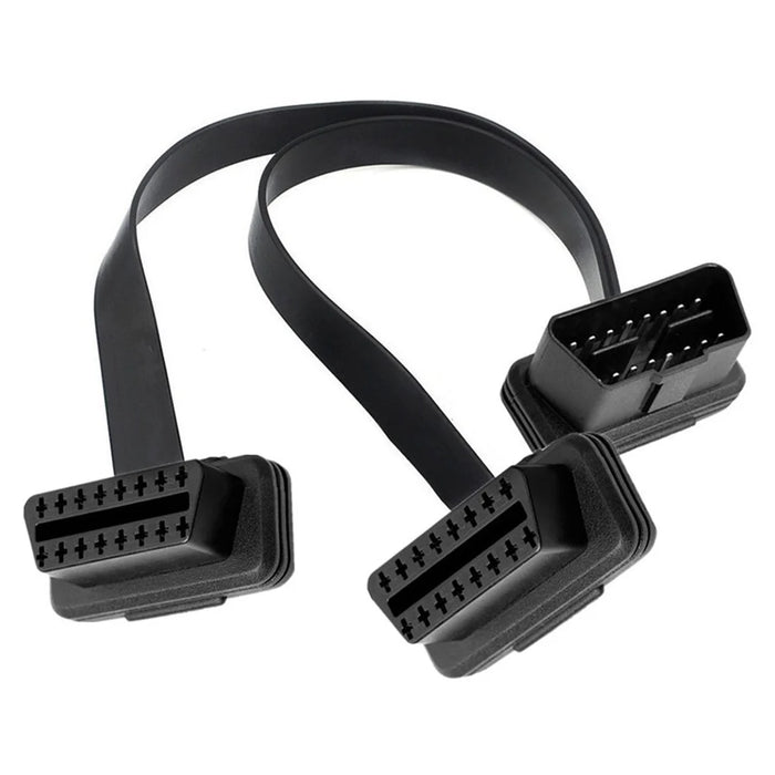 JUNSUNMAY 50cm OBD II 16 Pin Male to Dual Female Connector Cord Splitter Extension Cable - 4