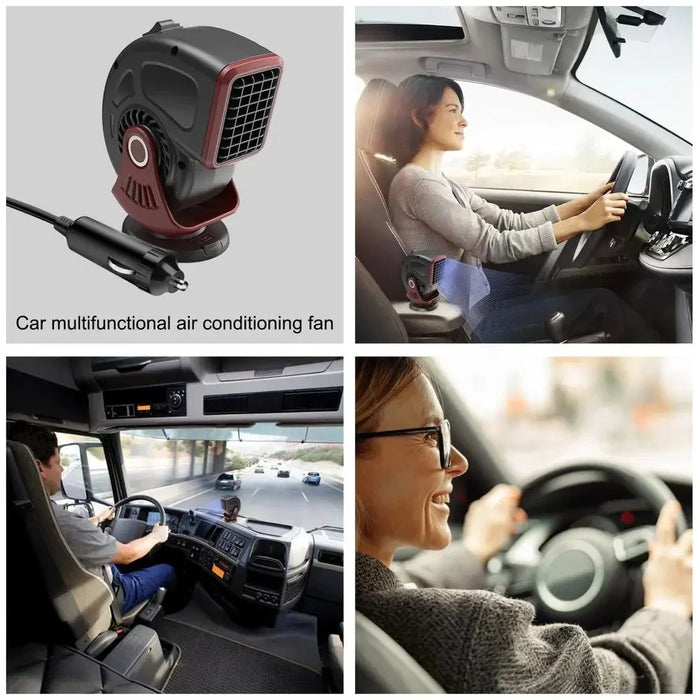 24V Car Heater Windshield Defrosting Defogging Vehicle Interior Heating Fan - Black - 7