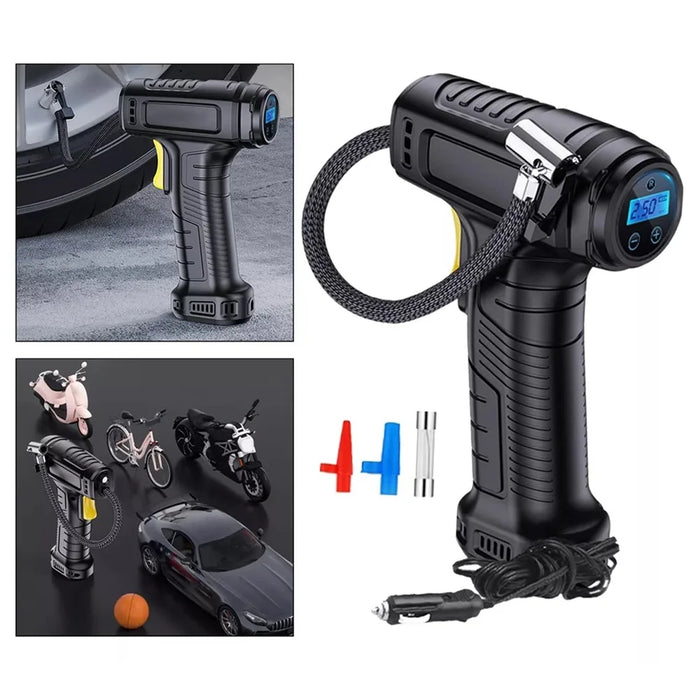 Rechargeable Wireless Electric Air Pump Digital Display Car Motorcycle Bike Tire Inflator - 2