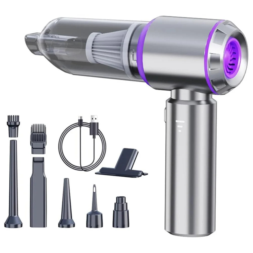 ST-6653 Rechargeable Brushless Motor Car Vacuum Cleaner High Power Handheld Car Home Cleaning Tool - Purple - 2