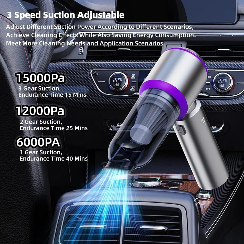 ST-6653 Rechargeable Brushless Motor Car Vacuum Cleaner High Power Handheld Car Home Cleaning Tool - Purple - 3