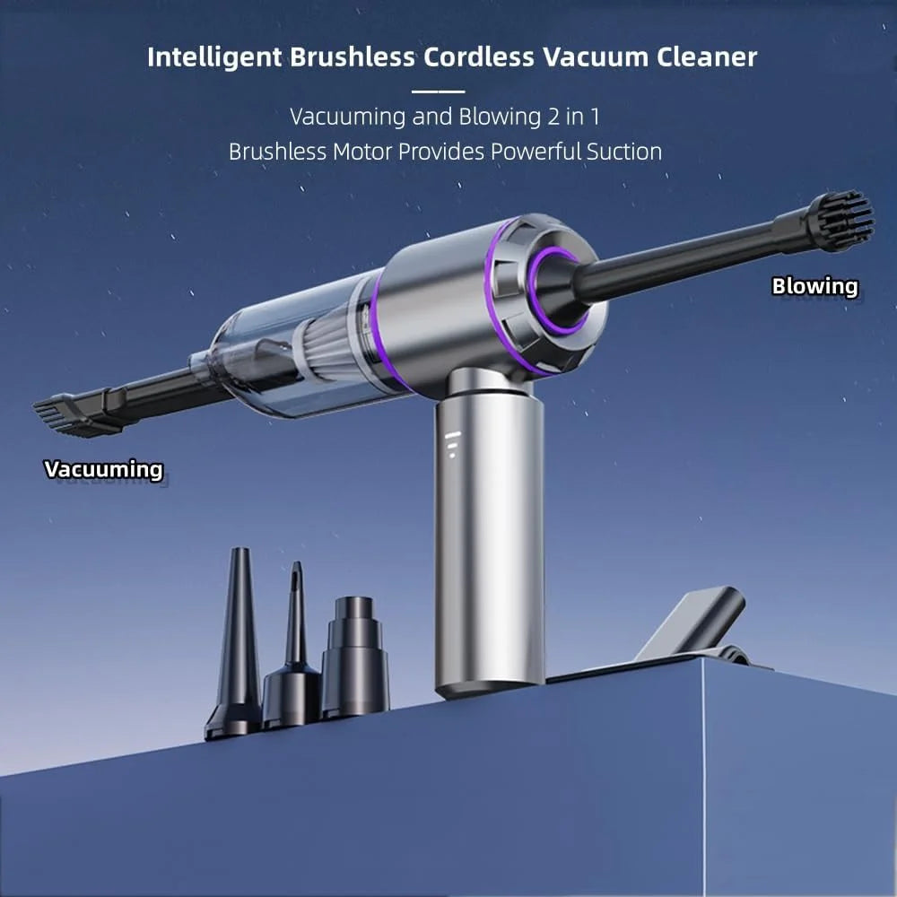 ST-6653 Rechargeable Brushless Motor Car Vacuum Cleaner High Power Handheld Car Home Cleaning Tool - Purple - 5