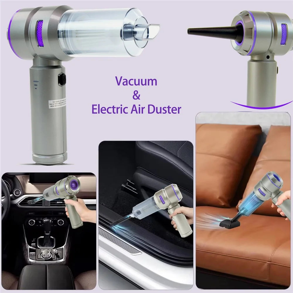 ST-6659 Brushless Motor Rechargeable Car Vacuum Cleaner Multifunction Handheld Car Home Cleaning Tool - Purple - 3