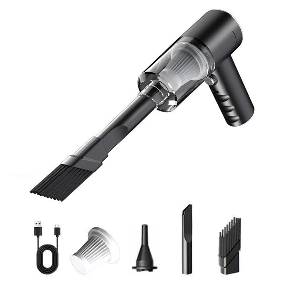 Rechargeable Car Vacuum Cleaner High Power Handheld Car Home Cleaning Tool, 800mAh Battery - 1