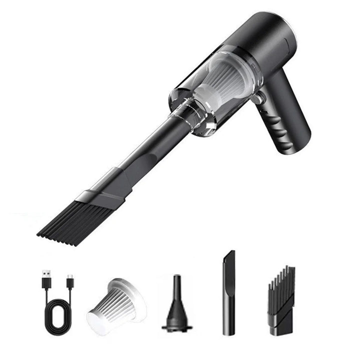 Rechargeable Car Vacuum Cleaner High Power Handheld Car Home Cleaning Tool, 800mAh Battery - 1