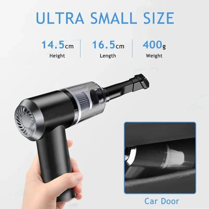 Rechargeable Car Vacuum Cleaner High Power Handheld Car Home Cleaning Tool, 800mAh Battery - 4