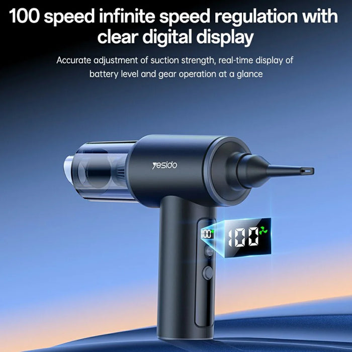 YESIDO VC15 Cordless Car Vacuum Cleaner with LED Display 100 Speeds Adjustable 10000Pa Powerful Suction Dust Blower - 3