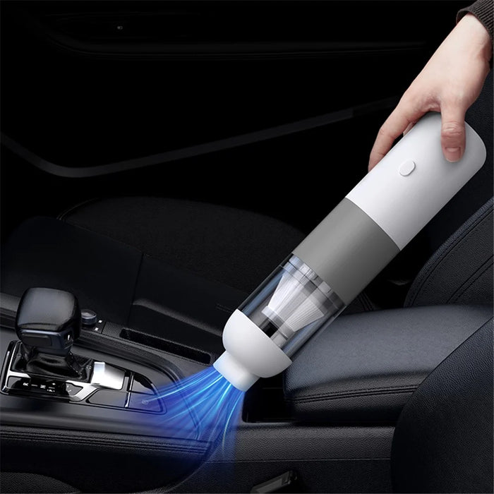 V01 Portable Handheld Car Vacuum Cleaner Wireless Auto Vacuum Cleaner for Desktop Keyboard Laptops - White / Grey - 2