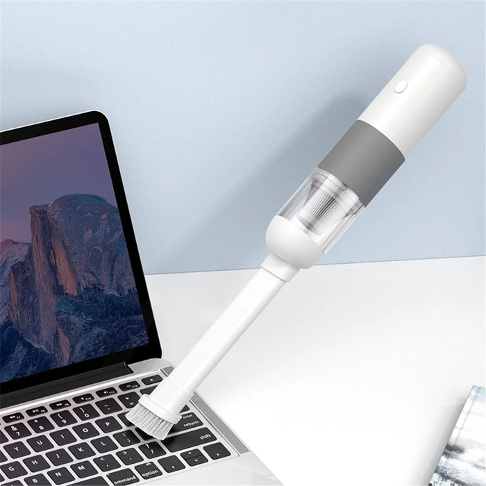 V01 Portable Handheld Car Vacuum Cleaner Wireless Auto Vacuum Cleaner for Desktop Keyboard Laptops - White / Grey - 3