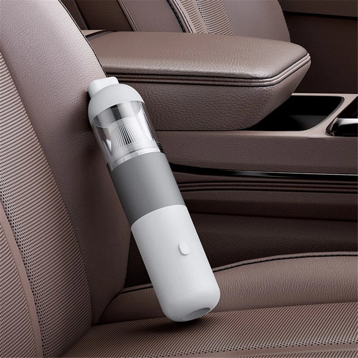 V01 Portable Handheld Car Vacuum Cleaner Wireless Auto Vacuum Cleaner for Desktop Keyboard Laptops - White / Grey - 7