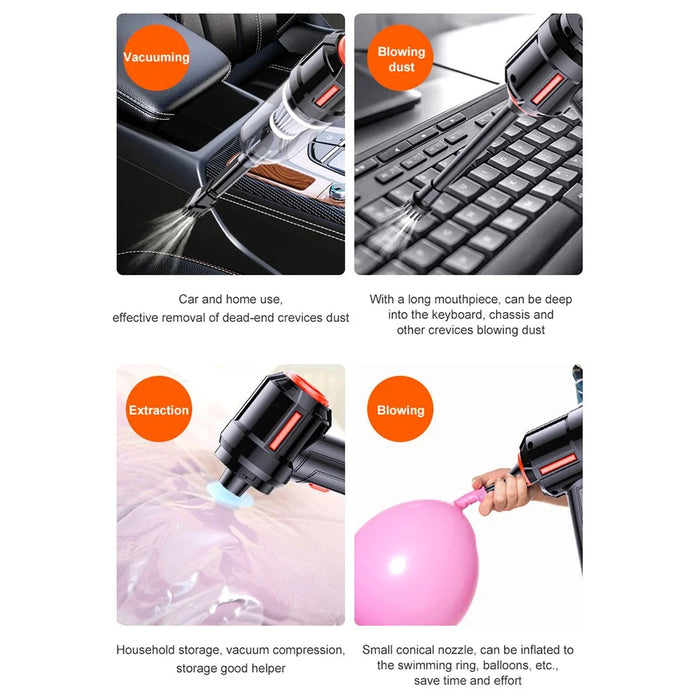 SUITU ST-6629 Handheld Vacuum Car Vacuum Cleaner Cordless Portable Rechargeable Air Duster - Black - 6