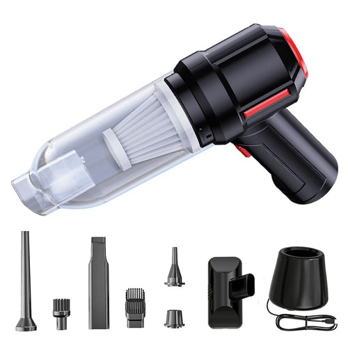 SUITU ST-6629 Cordless Handheld Vacuum Car Vacuum Cleaner Mini Rechargeable Dustbuster with Base - Black - 1