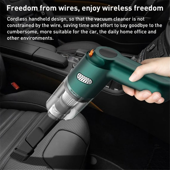 KBN-010 10000Pa Powerful Car Cordless Vacuum Cleaner Handheld Cleaning Tool - Blackish Green - 2
