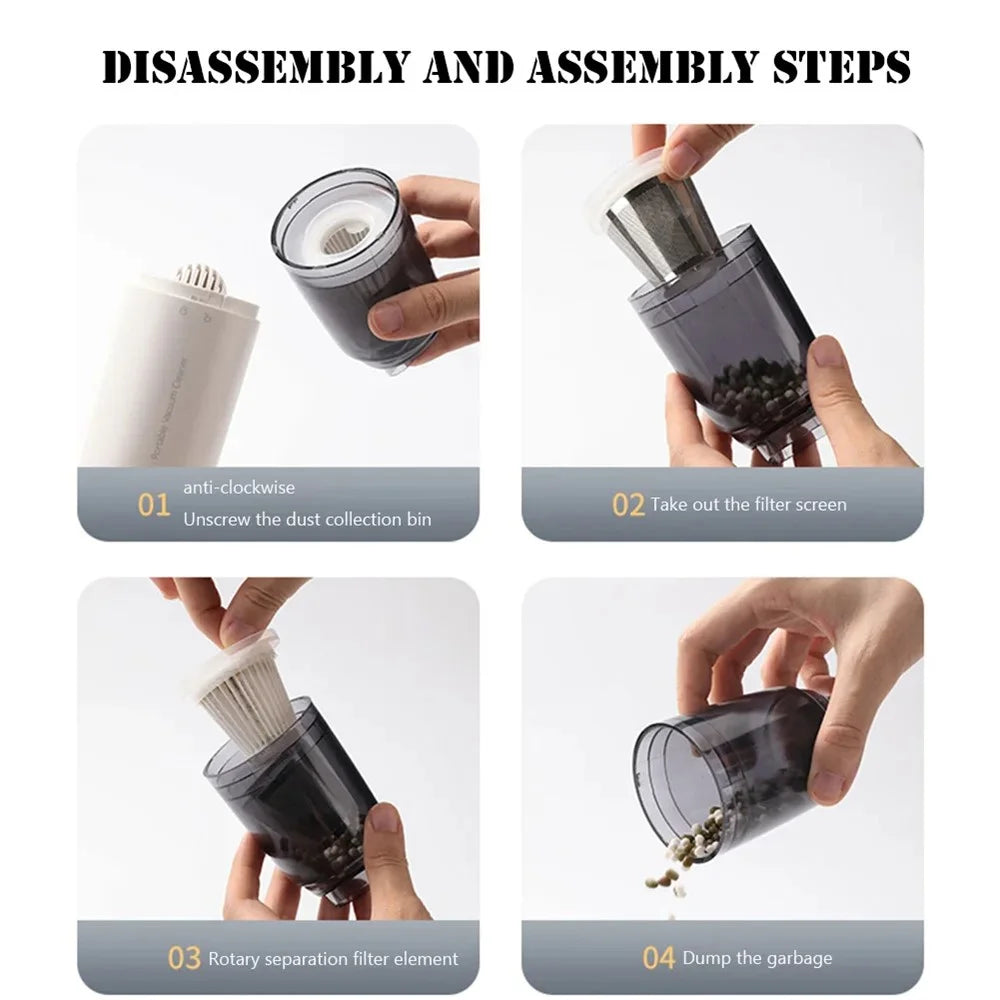 SY01-Q8 USB Car Vacuum Cleaner Rechargeable 4000Pa Cordless Home Cleaner - 7
