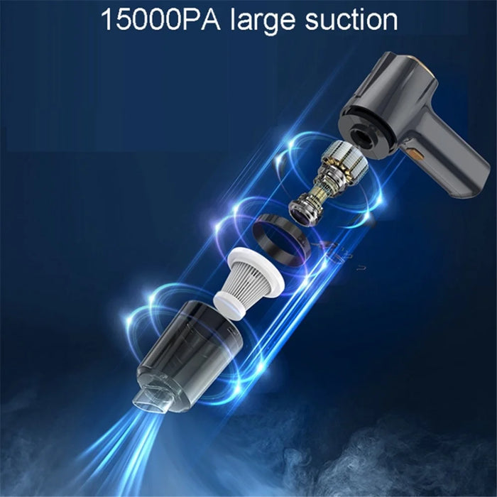 3101-A Handheld Brush Motor Car Vacuum Cleaner 4000mAh Battery-Operate Mini Wireless Vacuum Cleaner - Black - 6