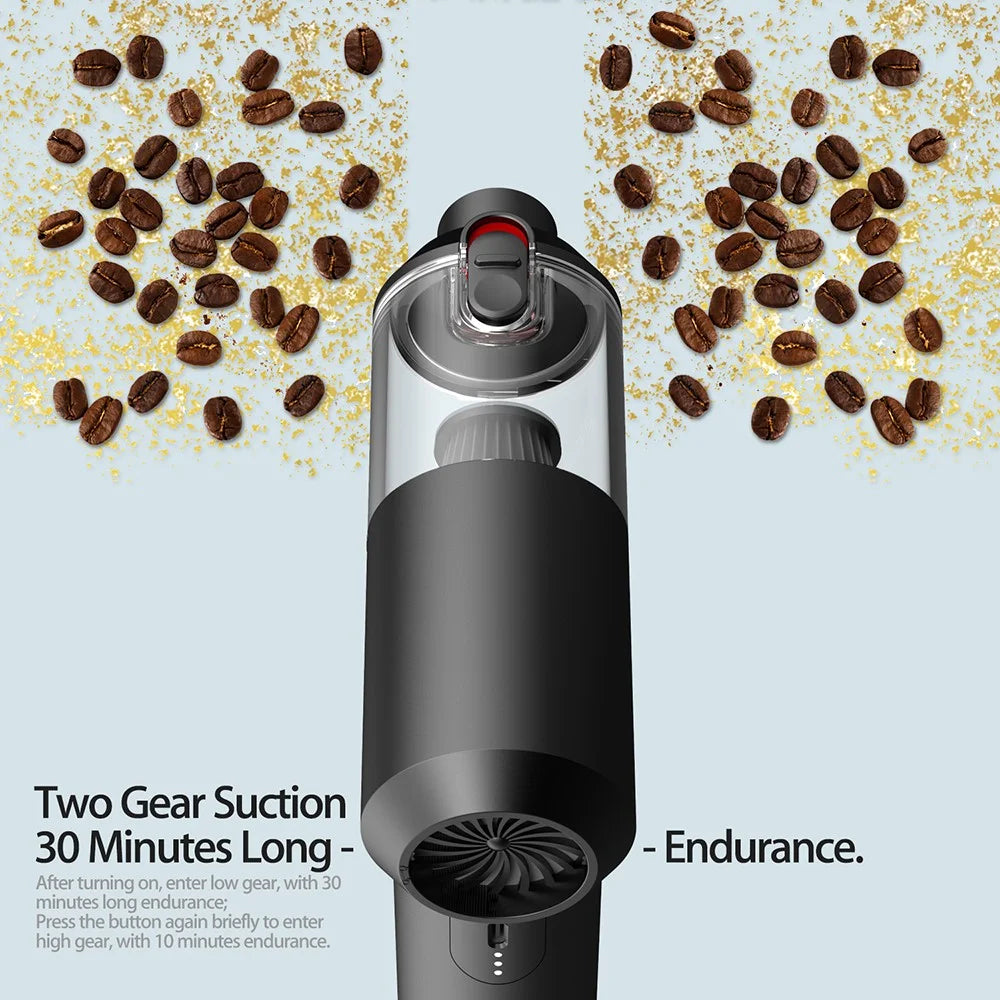 S1 Mini Cordless Vacuum Cleaner Folding High Power Suction 2-in-1 Handheld Vacuum Cleaner for Car, Home - Black - 4