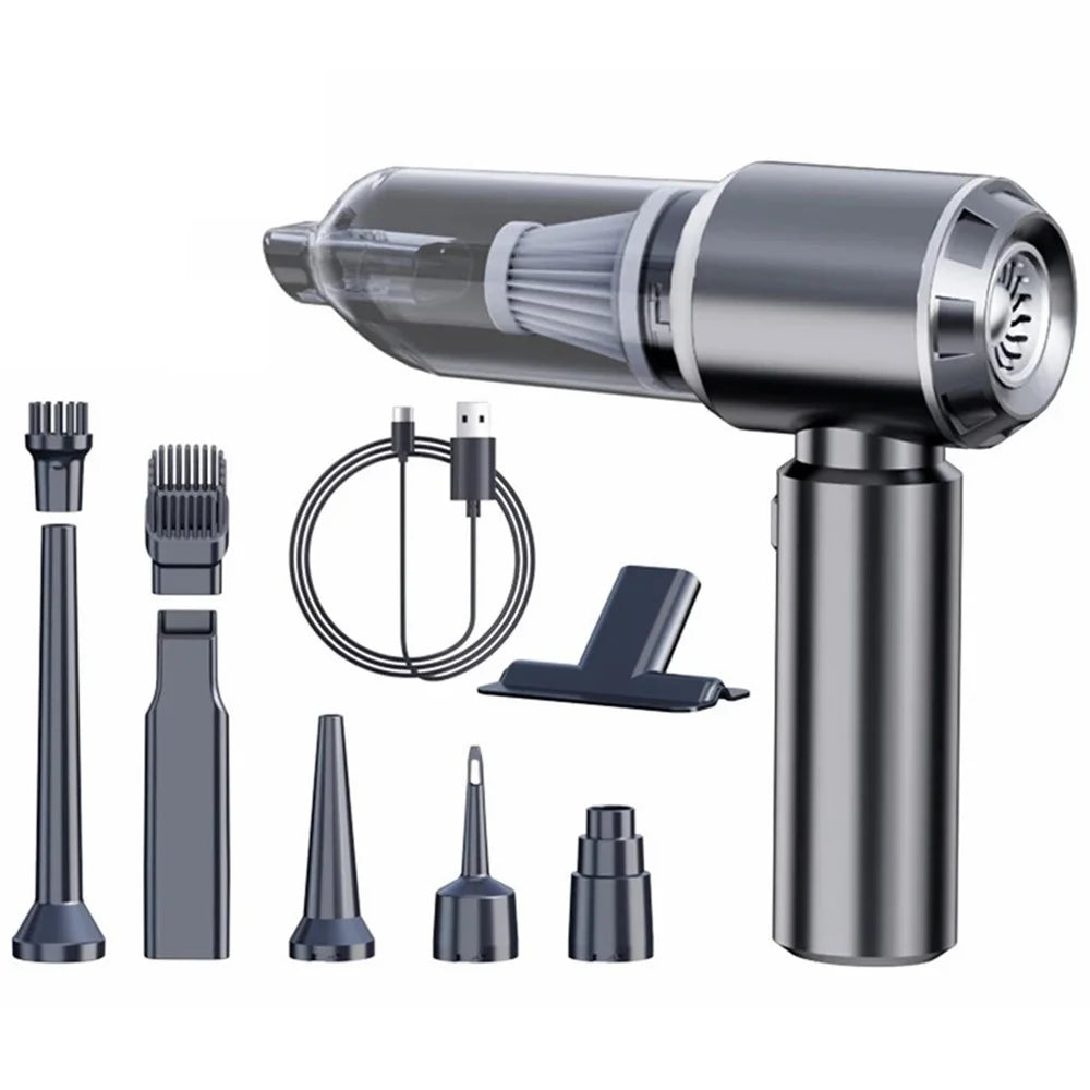 SUITU ST-6653Plus High Power Car Home Handheld Vacuum Cleaner Wireless Rechargeable Cleaning Tool - Silver+Grey - 1