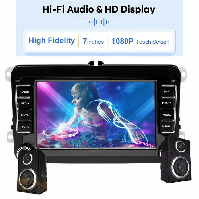 7 Inch Android 13 Car Stereo Radio for Volkswagen Jetta  /  Beetle  /  Tigen  /  Passat  /  Golf  /  Polo  /  Mainz  /  Turan  /  Bora  /  Yada  /  Skoda Octavia  /  SEAT Altay 2GB+32GB Wireless Carplay Touch Screen Car Radio - Black - 2