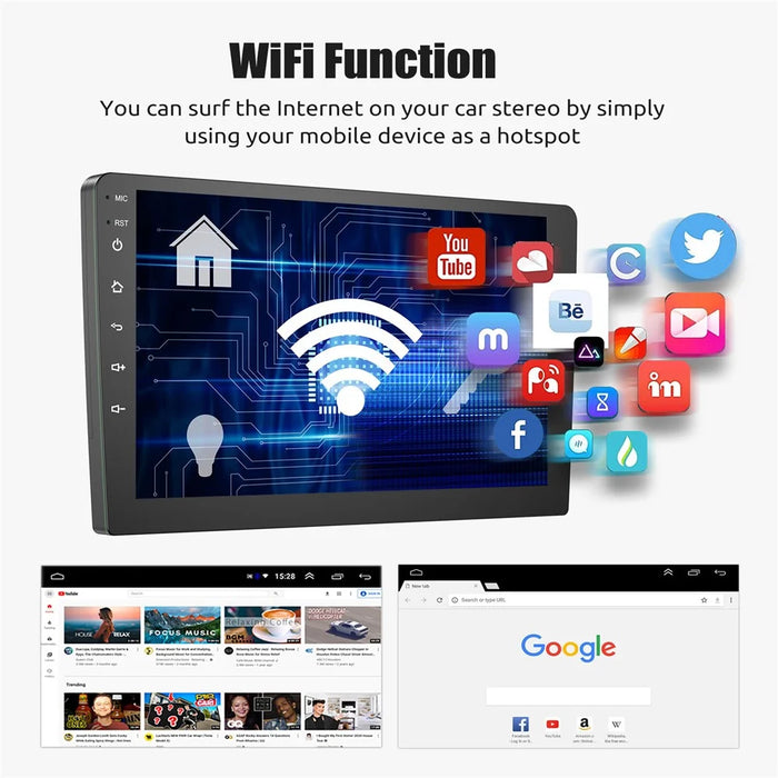 R911A 1+16GB 9 Inch Android 15 Wireless CarPlay Android Auto GPS Navigation Screen with 12-LED Rearview Camera - 5