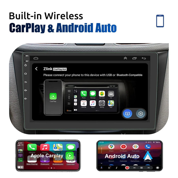 R911C 2+32GB 9 Inch Android 15 Wireless CarPlay Android Auto GPS Navigation Screen with 12-LED Rearview Camera - 7