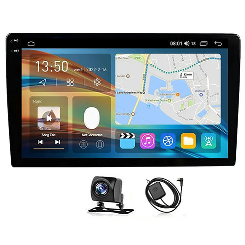 R915B 8+128GB 10.36 Inch 2K QLED Android 15 Wireless CarPlay 360 Degree Panoramic GPS Car Stereo with 1080P Rear View Camera - Black - 1